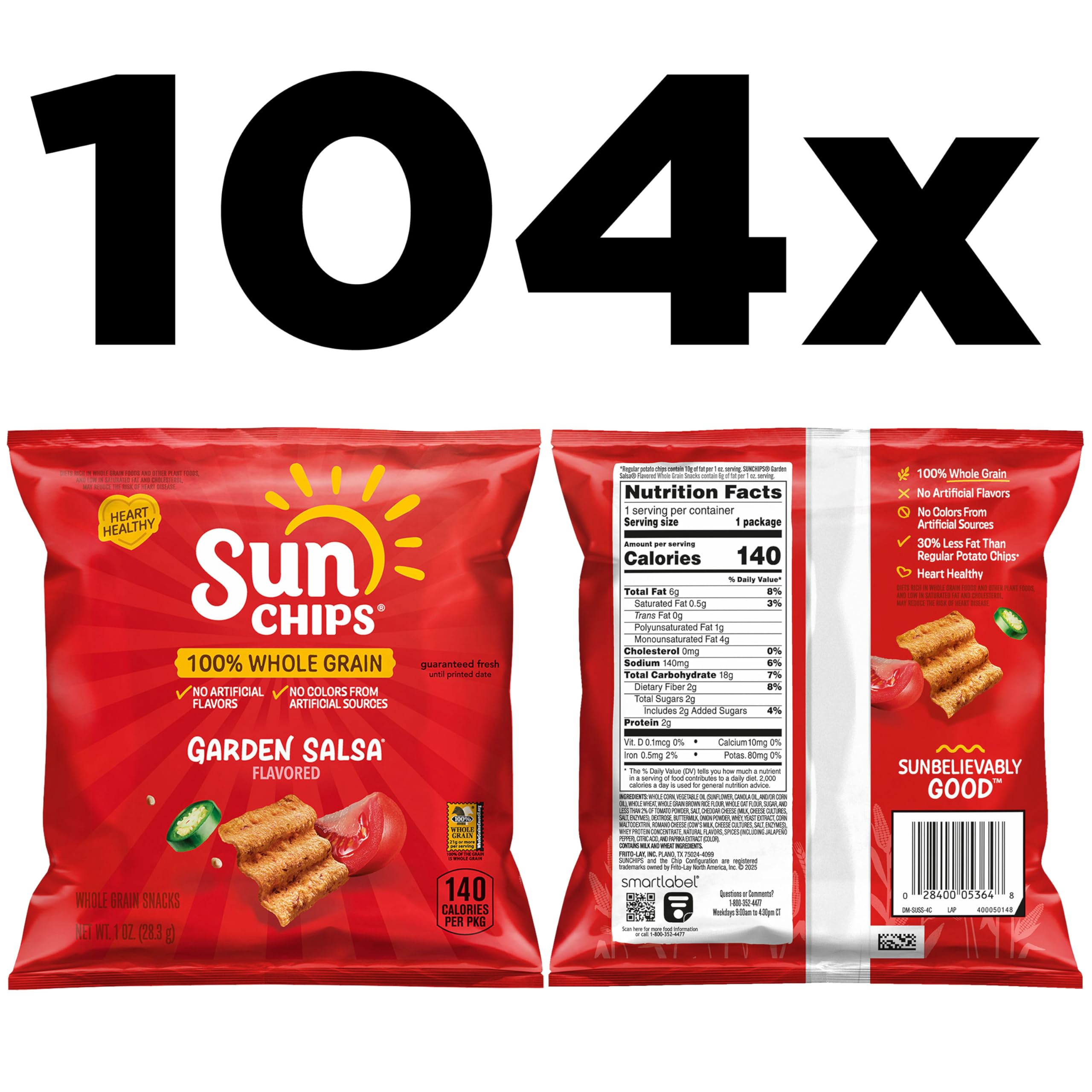 Sunchips bolsa individual Garden Salsa lista para llevar y disfrutar