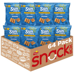 SunChips frontal del paquete mostrando diseño y marca, ventaja conveniencia