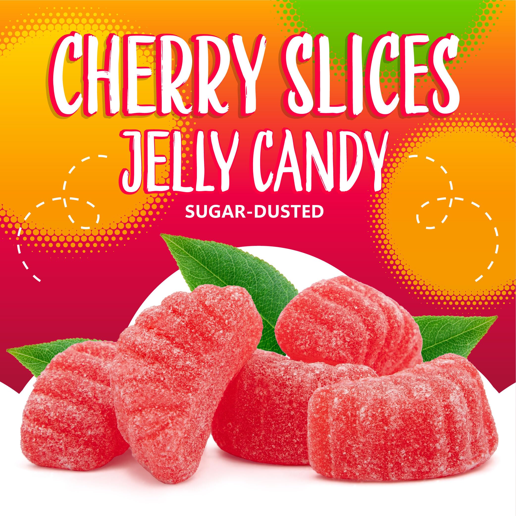 SUNNY ISLAND bol de cristal lleno de Cherry Slices ideal para mesas de dulces