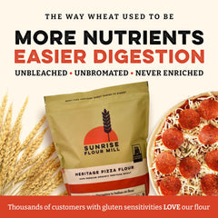 Sunrise Flour Mill masa de pizza estirada, facilita corteza elástica y burbujas