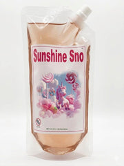 Sunshine Sno frente del spouch mostrando el envase y sabor auténtico