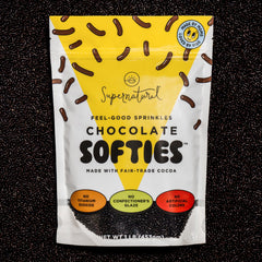 Close-up de la textura de Chocolate Softies Supernatural destacando grano fino y sabor