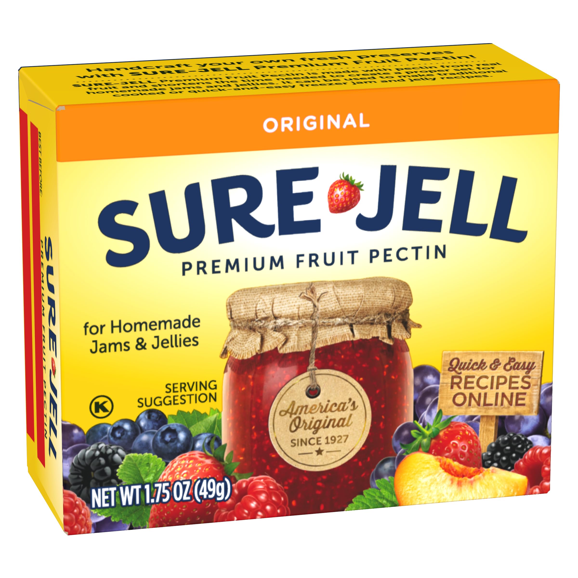 SURE-JELL caja abierta mostrando paquetes individuales, fácil almacenamiento