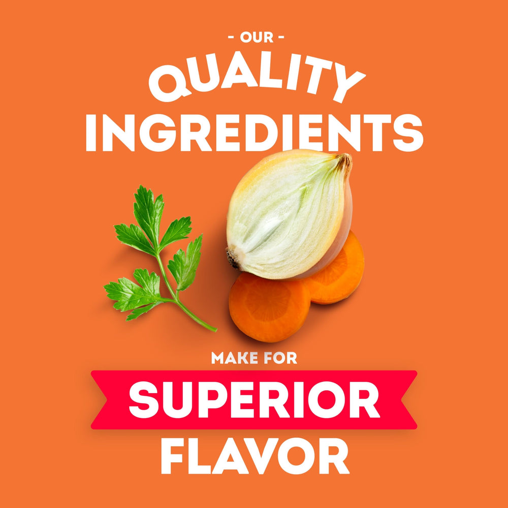 SWANSON S verduras frescas junto a lata sugiriendo ingredientes