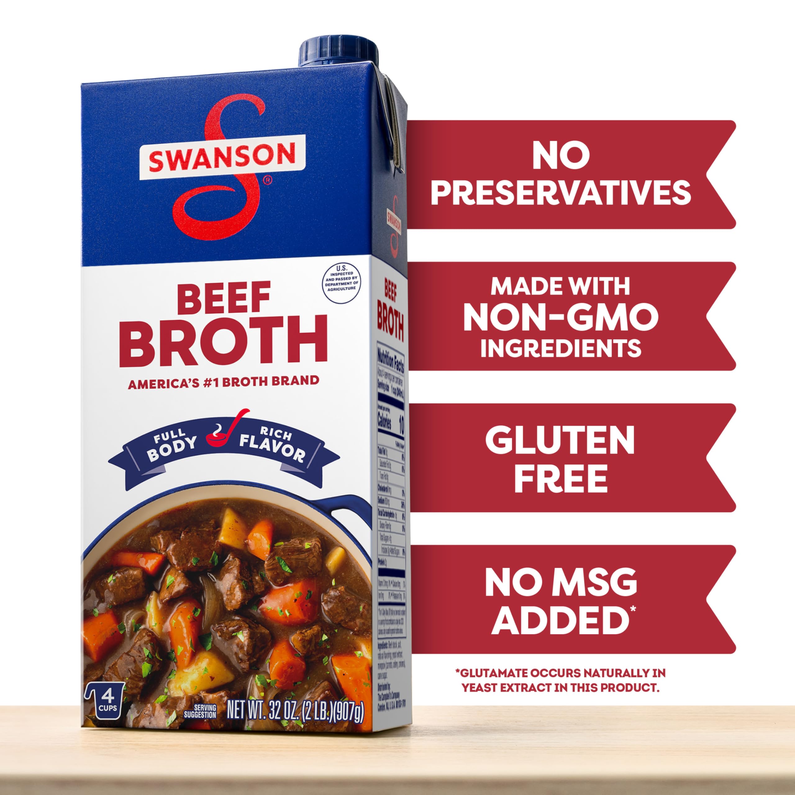 SWANSON S vertiendo caldo para cocinar y aportar sabor inmediato