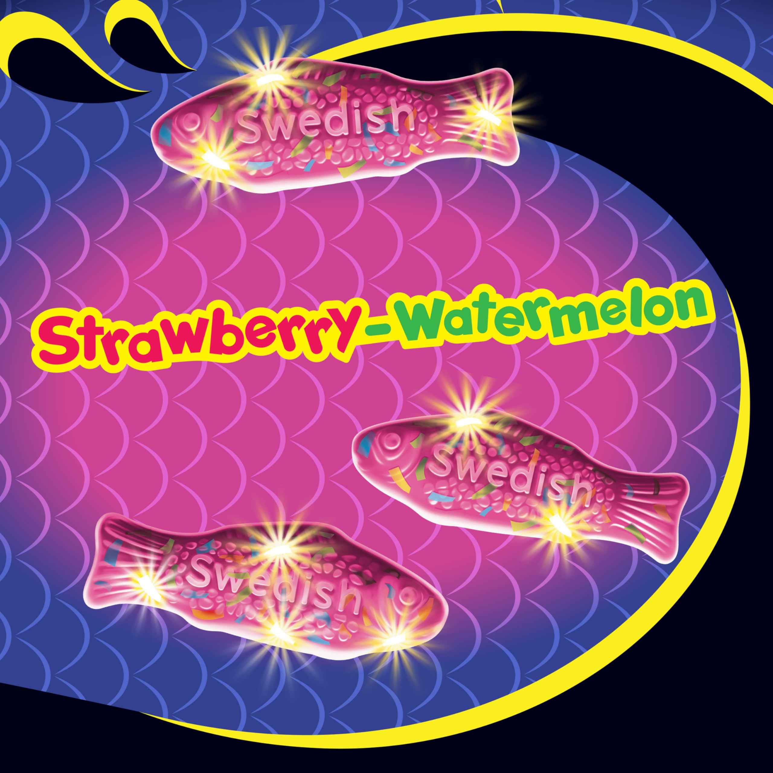SWEDISH FISH mano sosteniendo una bolsa, práctico para llevar