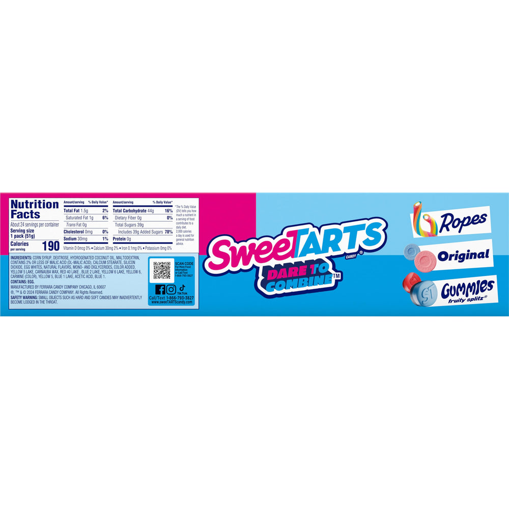 SweeTARTS primer plano de colores vivos de las piezas para destacar variedad de sabores