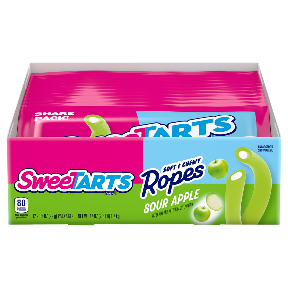 SweeTARTS empaque frontal mostrando las 12 bolsas, ideal para compartir