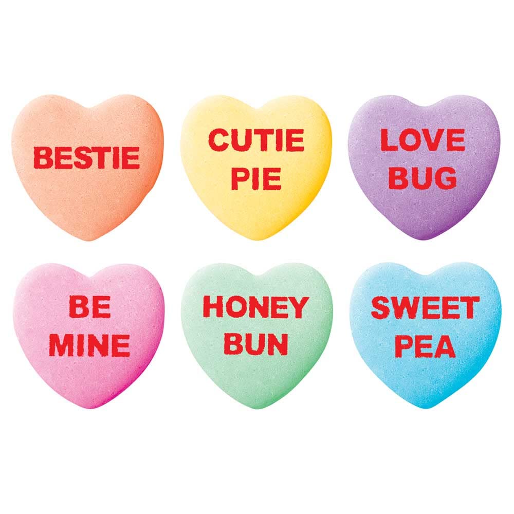 Sweethearts primer plano de textura y impresiones legibles en corazones