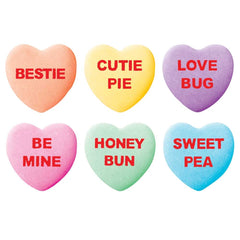 Sweethearts primer plano de textura y impresiones legibles en corazones