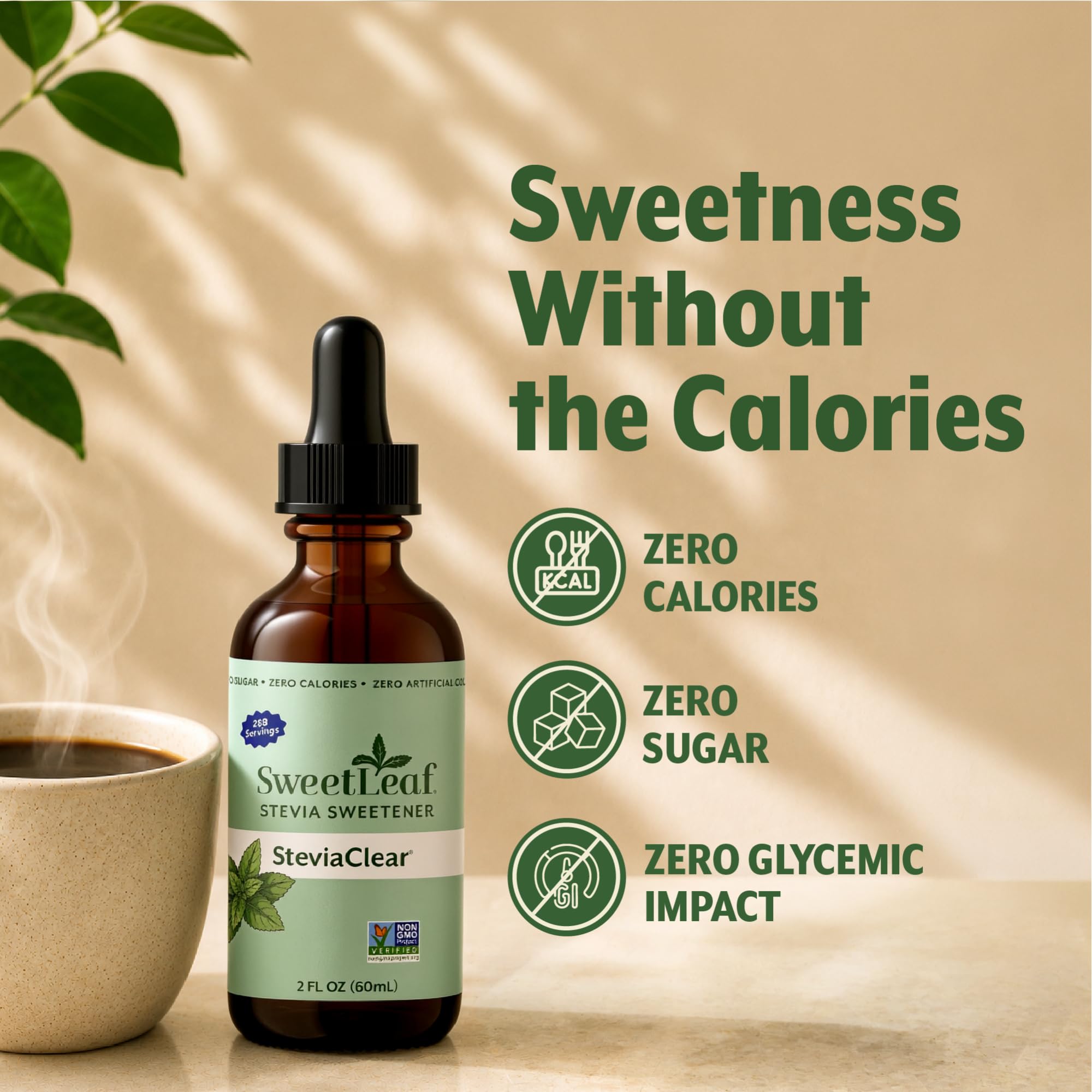 SweetLeaf aplicado en café matinal realzando sabor sin calorías