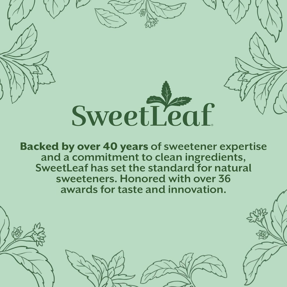 SweetLeaf producto en escena de estilo de vida junto a una taza de café matutino, sabor práctico
