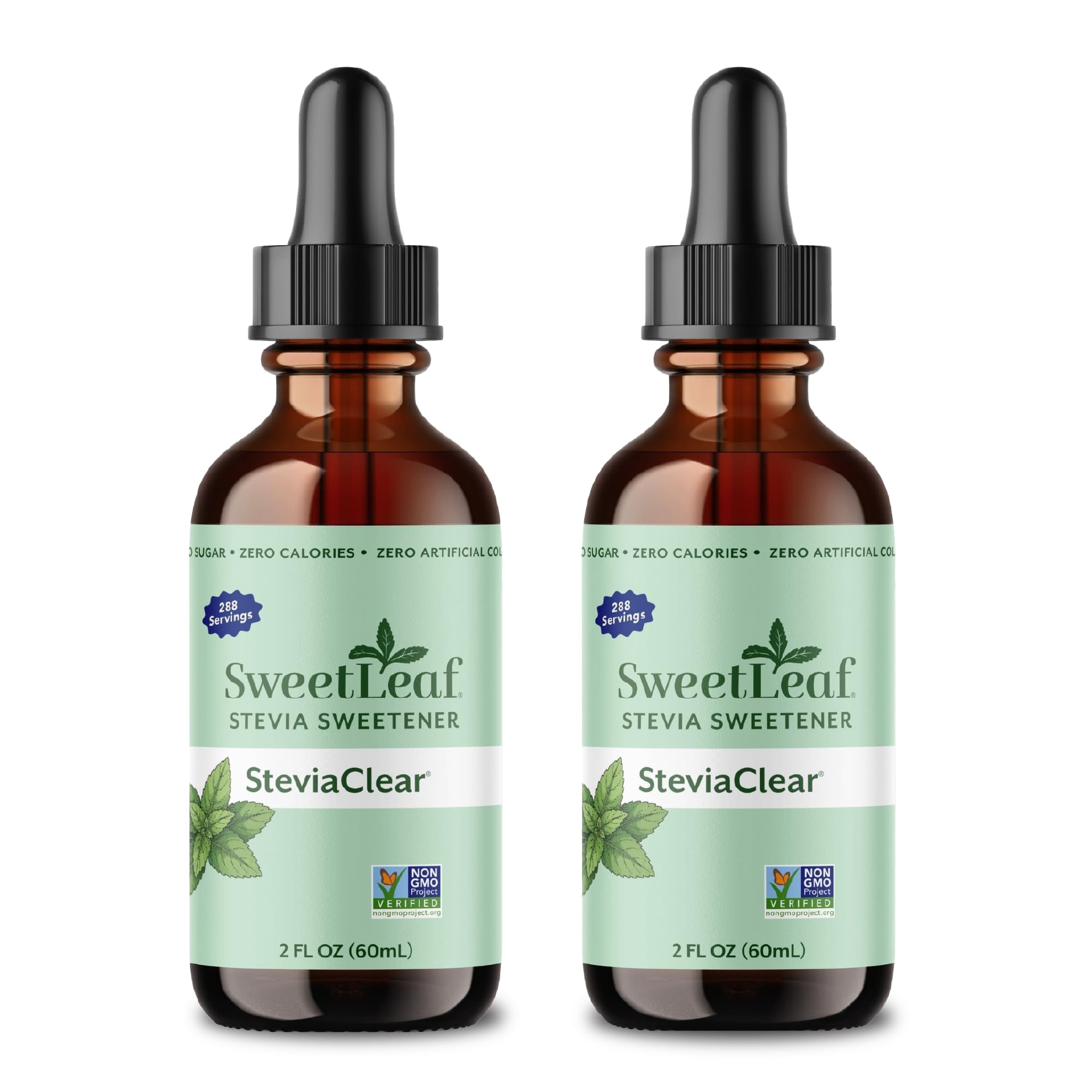 SweetLeaf frente del empaque mostrando el frasco y beneficios de uso