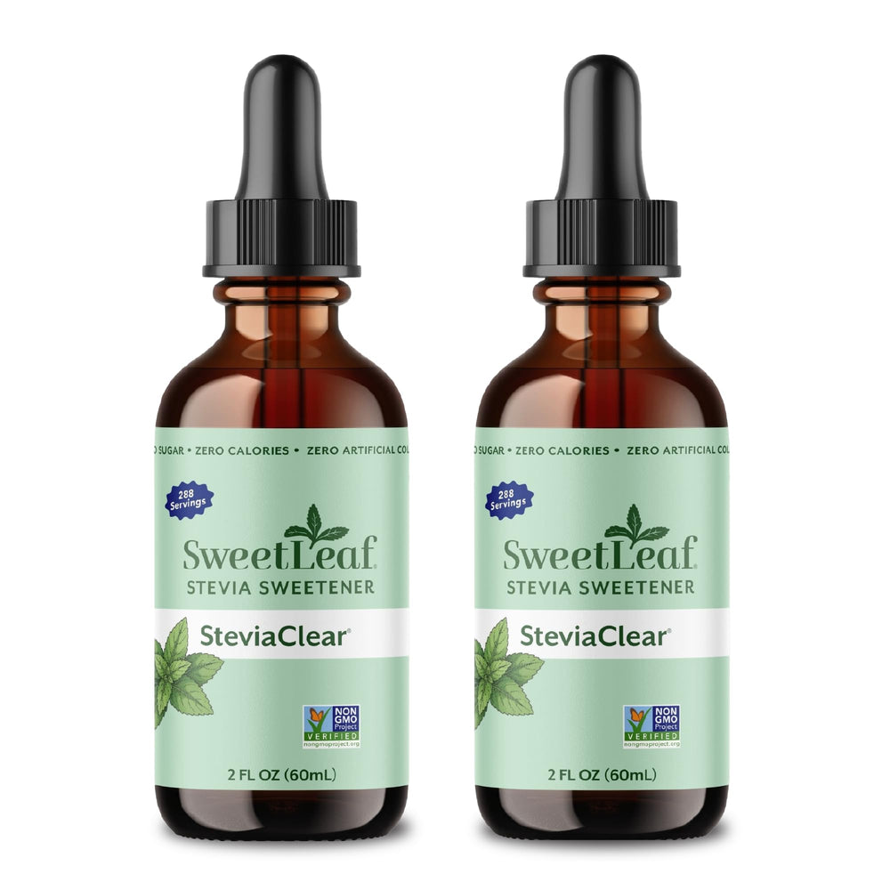 SweetLeaf frente del empaque mostrando el frasco y beneficios de uso