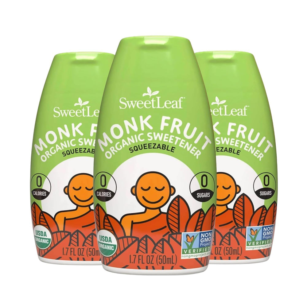SweetLeaf frontal pack de 3 mostrando envases portátiles y convenientes
