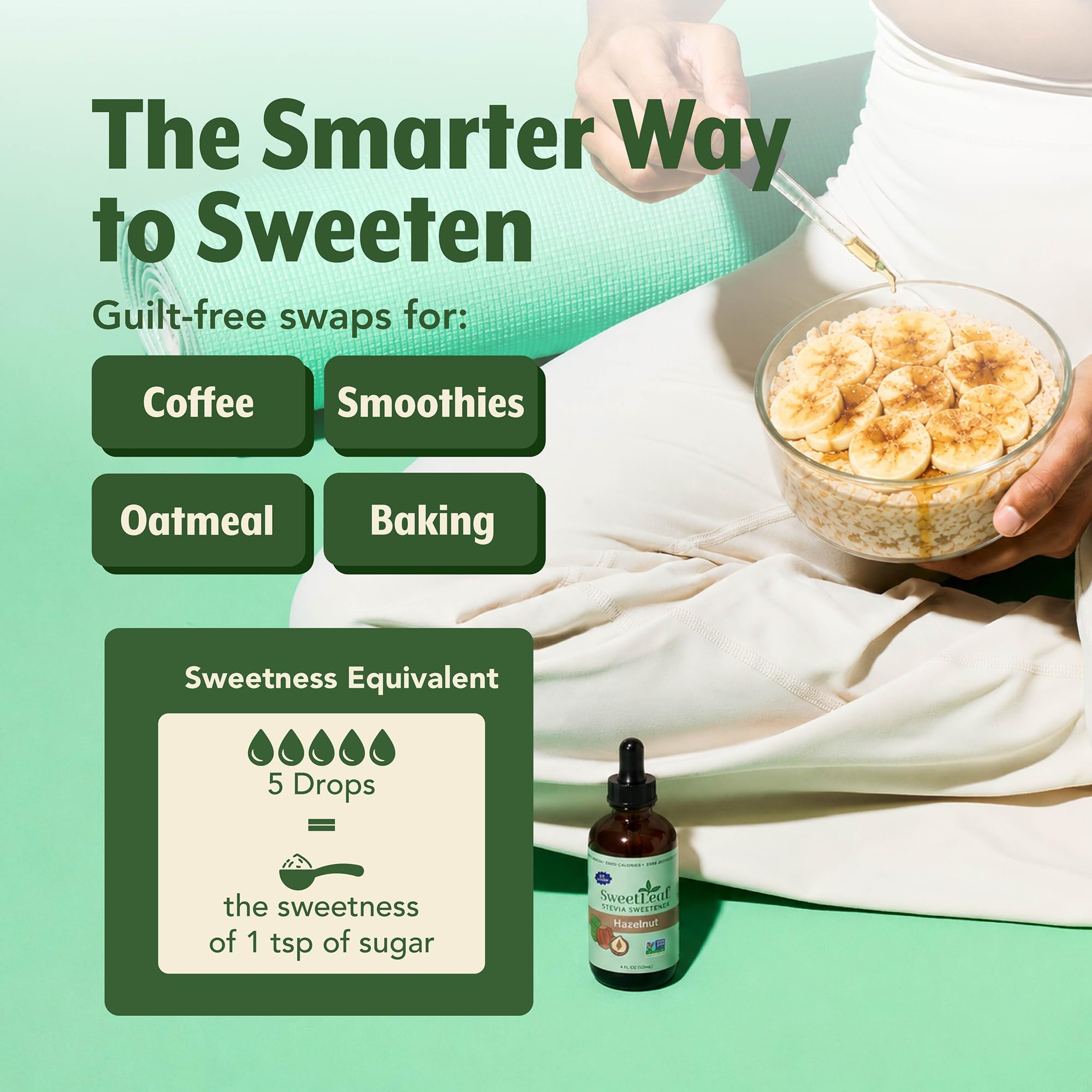 SweetLeaf usado en batido de frutas, añade dulzor sin calorías