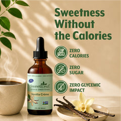 SweetLeaf endulzante en uso dentro de un batido de frutas, añade sabor sin azúcar