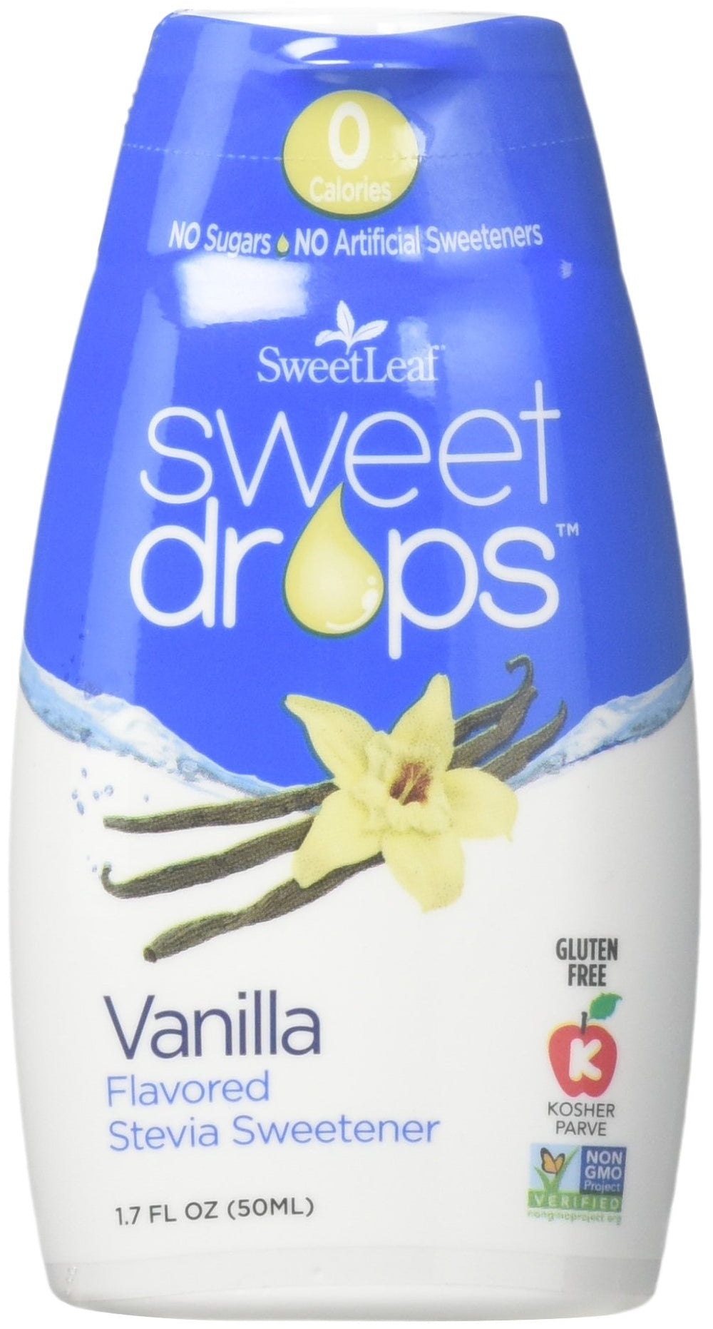 SweetLeaf gotas en taza de café demostrando sabor a vainilla sin calorías