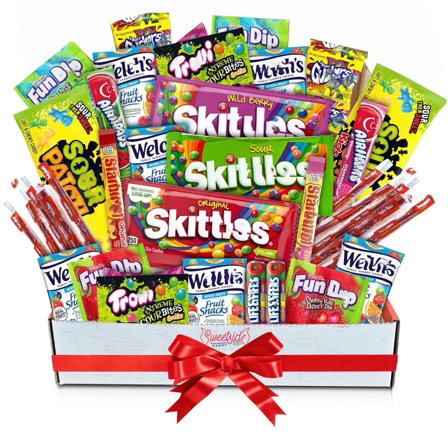 SWEETSIDE CANDY CO. caja frontal mostrando 41 piezas para regalar