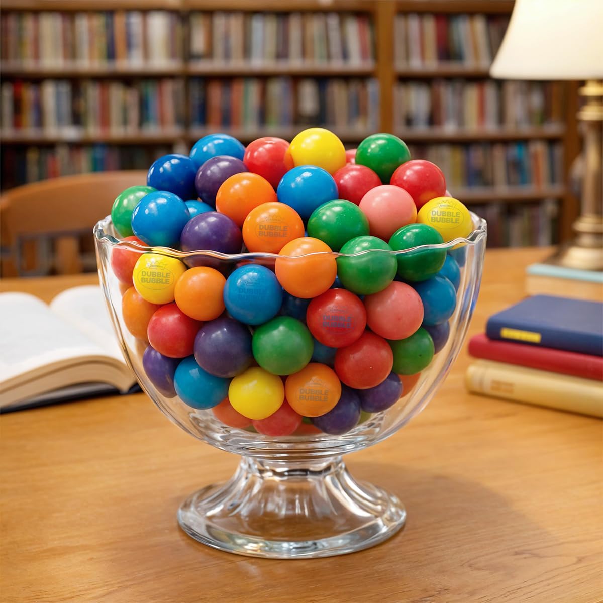 SWEETSIDE CANDY CO. mano sosteniendo gumballs para idea de escala