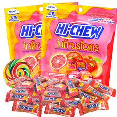 Sweetzo Hi-Chew frente del empaque resaltando variedad de sabores
