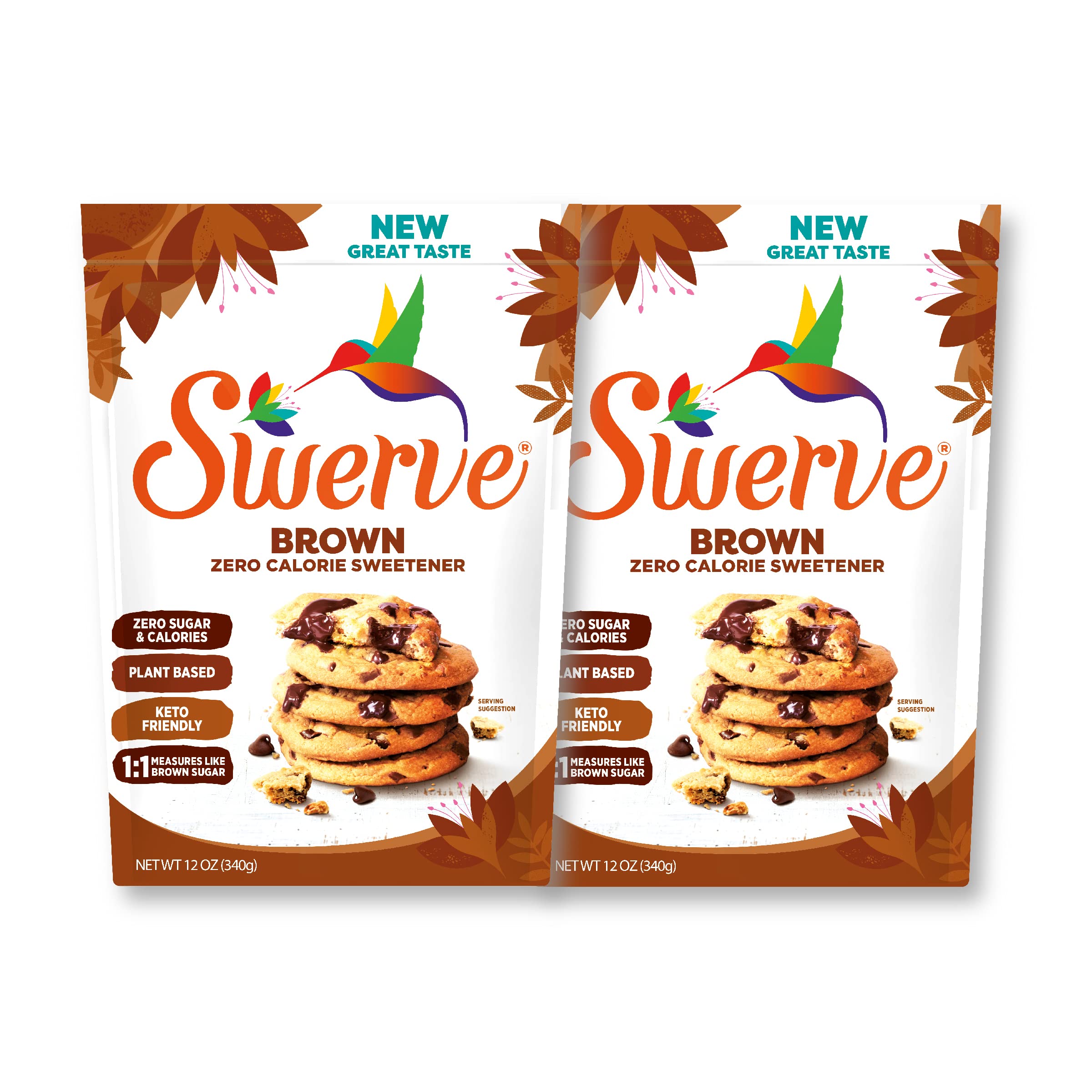 Swerve envase frontal 12 oz mostrando presentación y beneficio sin calorías