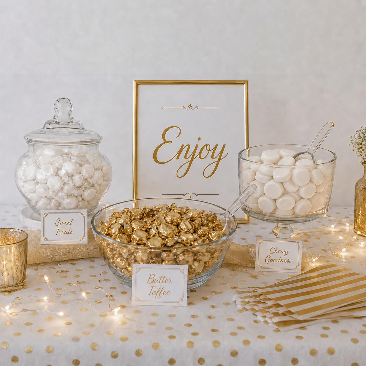 SWIRLEEY cierre y papel dorado protegiendo cada caramelo, elegante