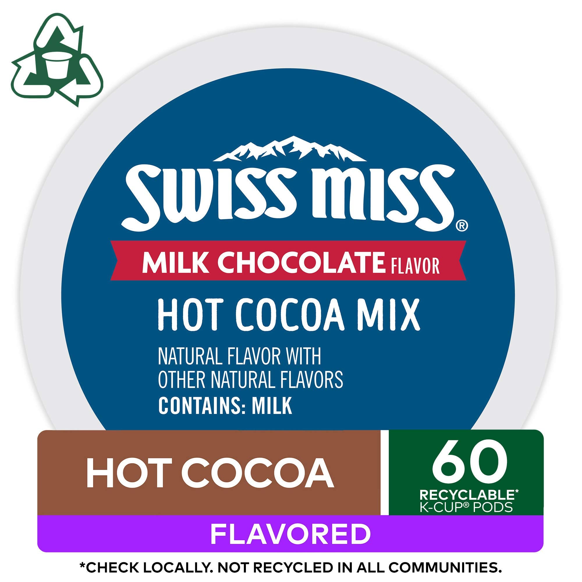 Swiss Miss cápsula en mano lista para insertar en Keurig, preparación rápida