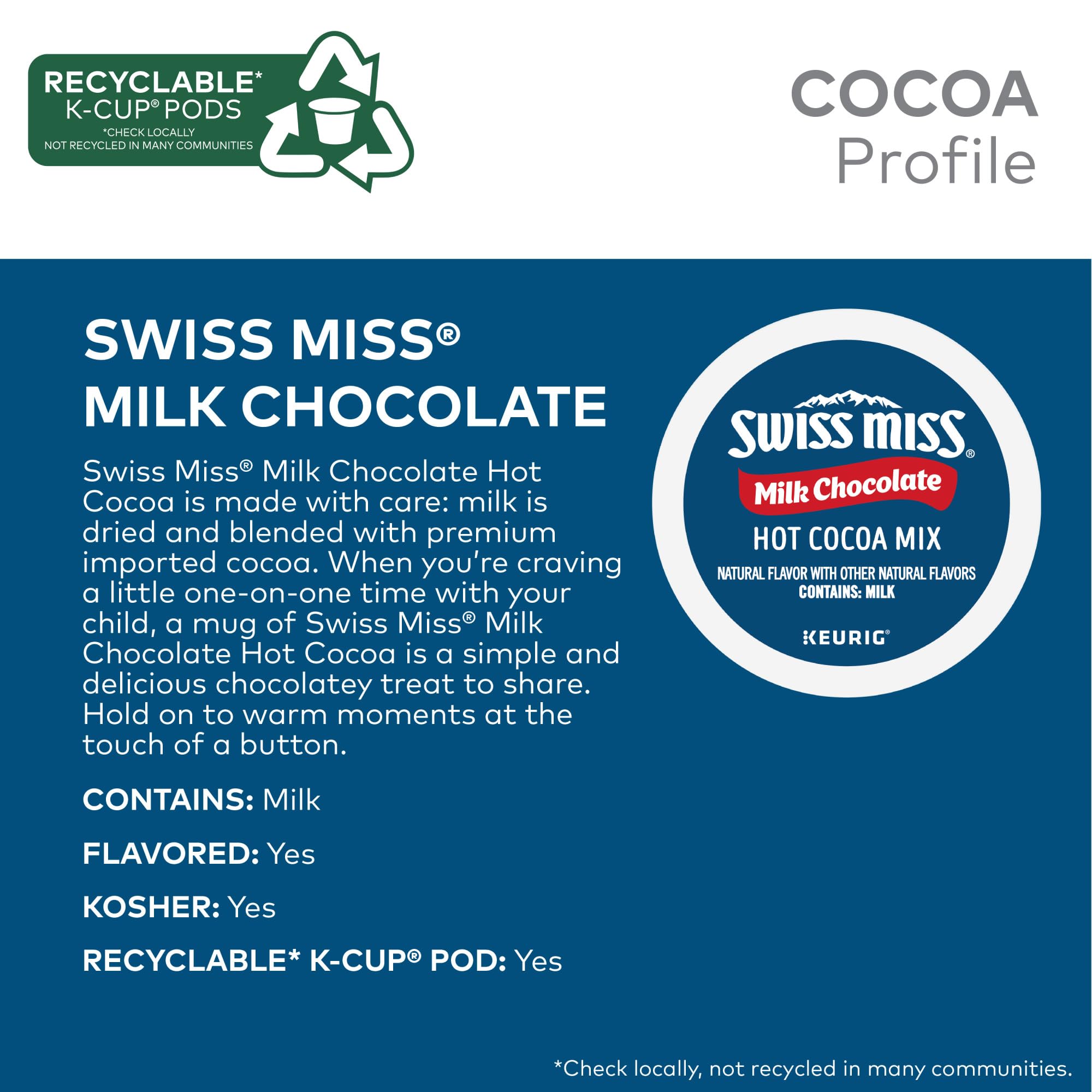 Swiss Miss taza humeante de chocolate caliente, reconforta y calienta rápido