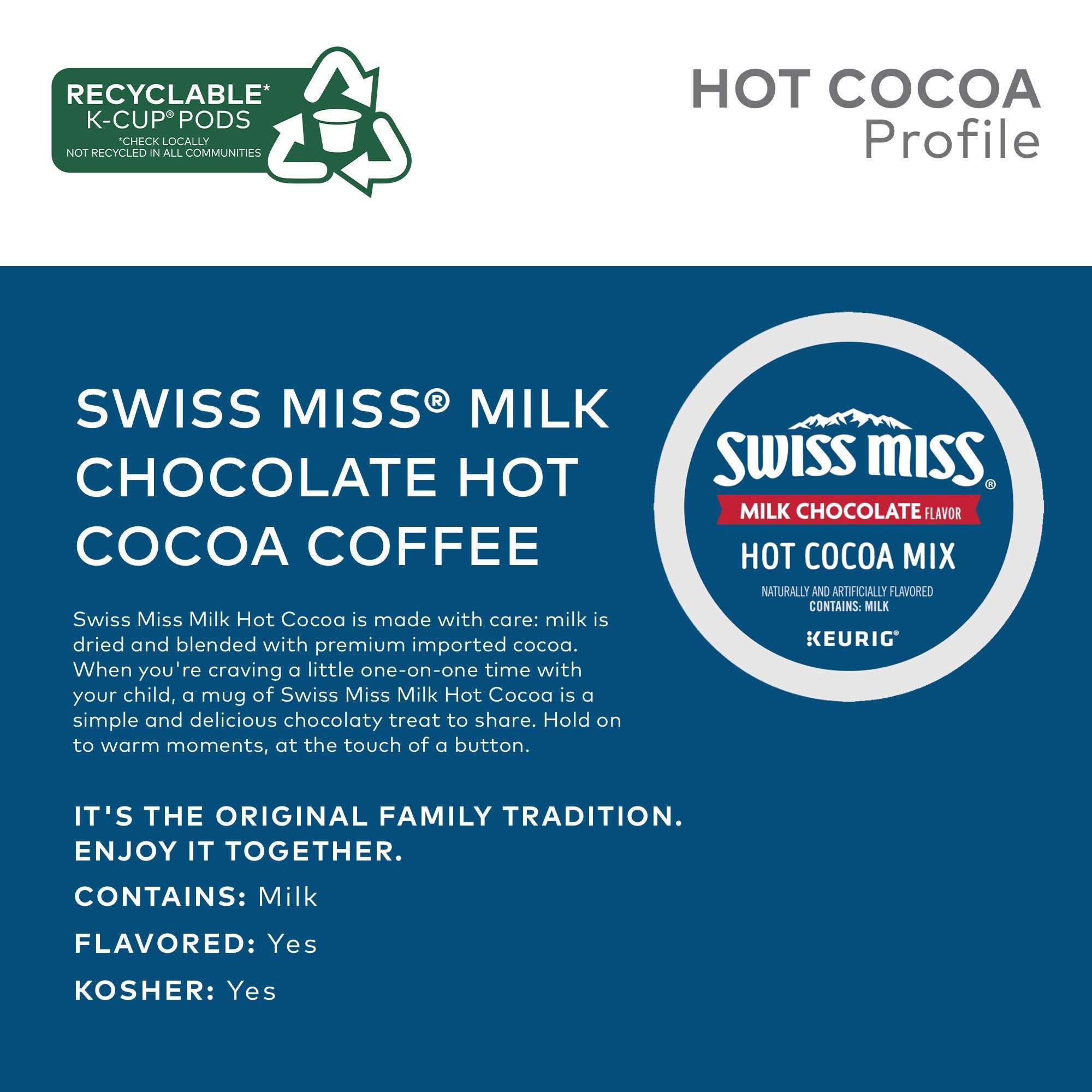 Swiss Miss textura del polvo de cocoa y beneficio cremoso