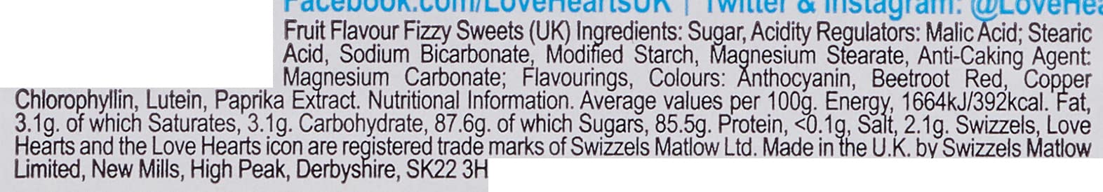 Swizzels primer plano de textura efervescente mostrando colorantes naturales