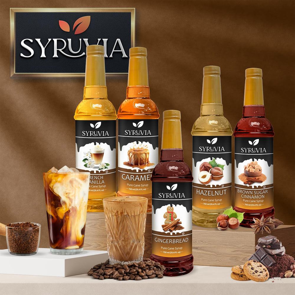 SYRUVIA en cocina junto a taza y postre mostrando uso versátil