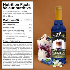 Syruvia BLUNILLA vertiéndose en un latte para sabor afrutado