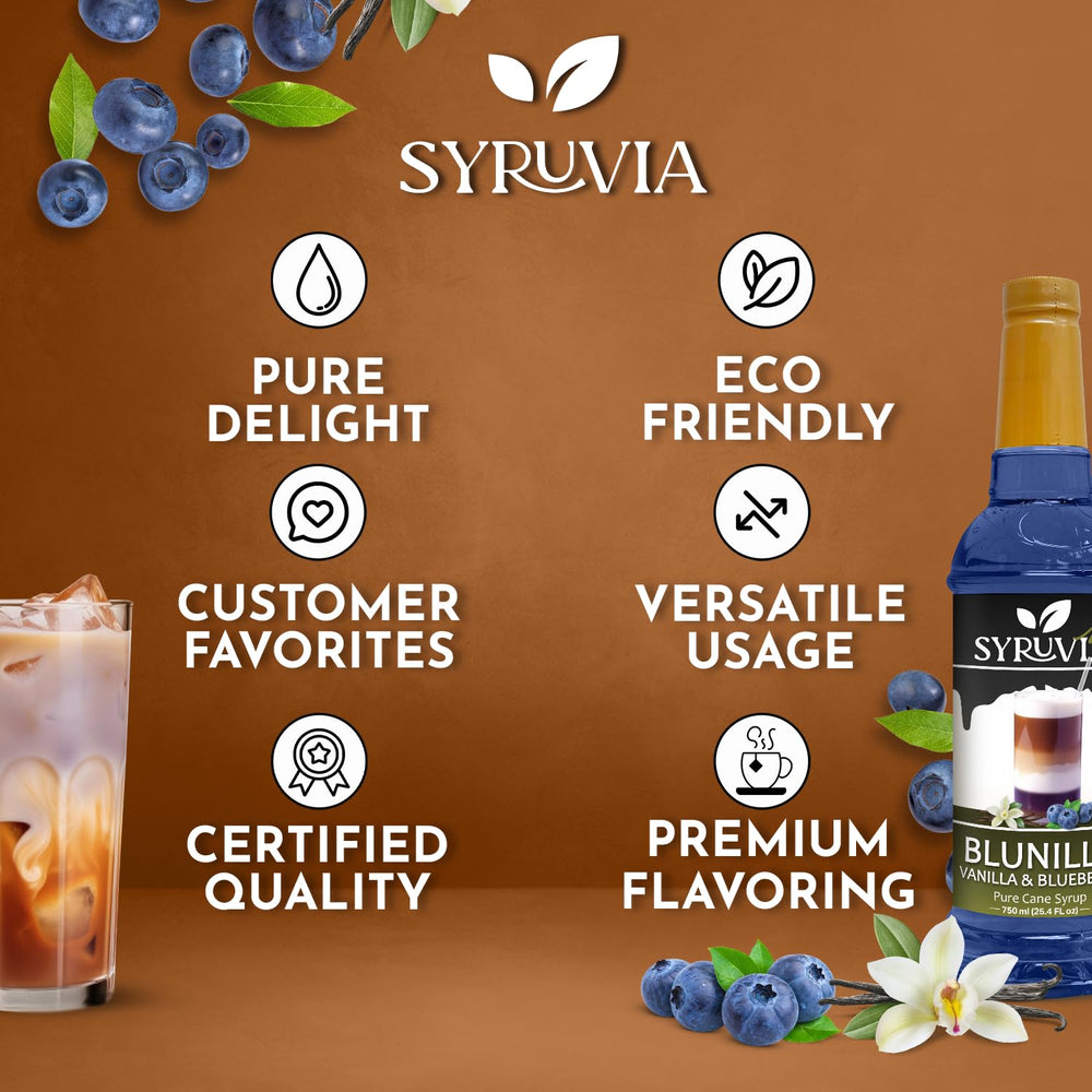 Syruvia BLUNILLA etiqueta clara con ingredientes y certificación kosher
