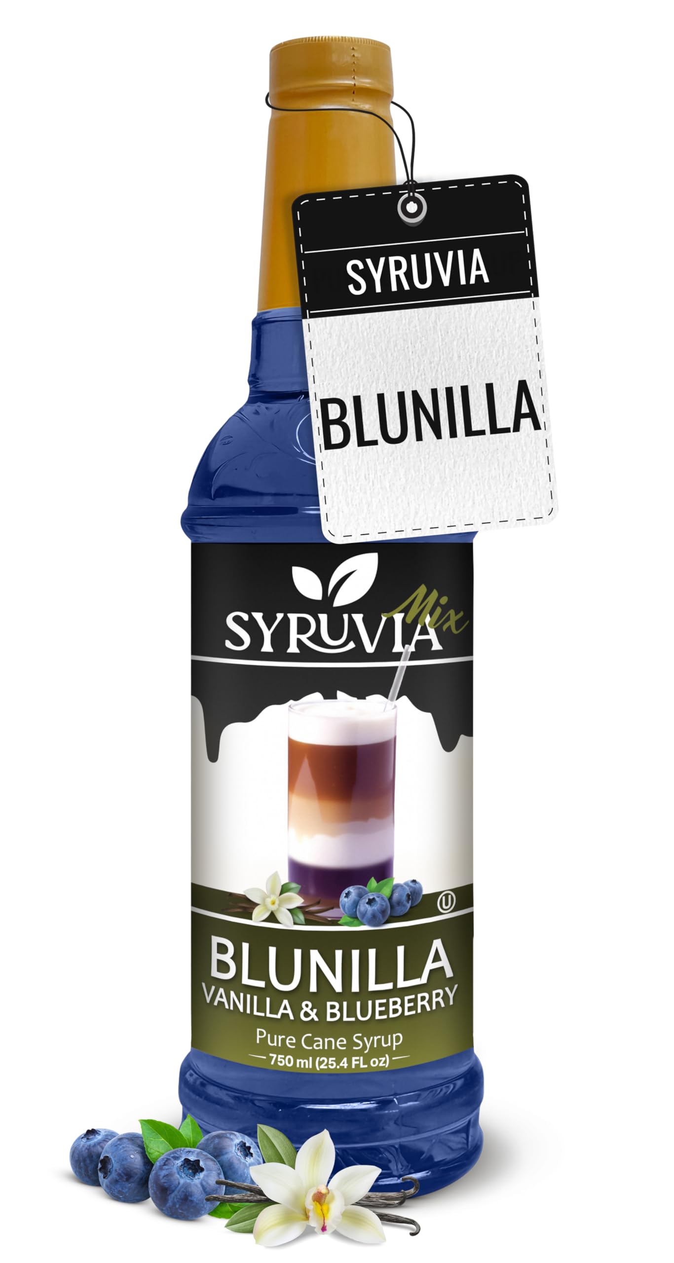 Syruvia BLUNILLA botella frontal mostrando etiqueta y tamaño práctico