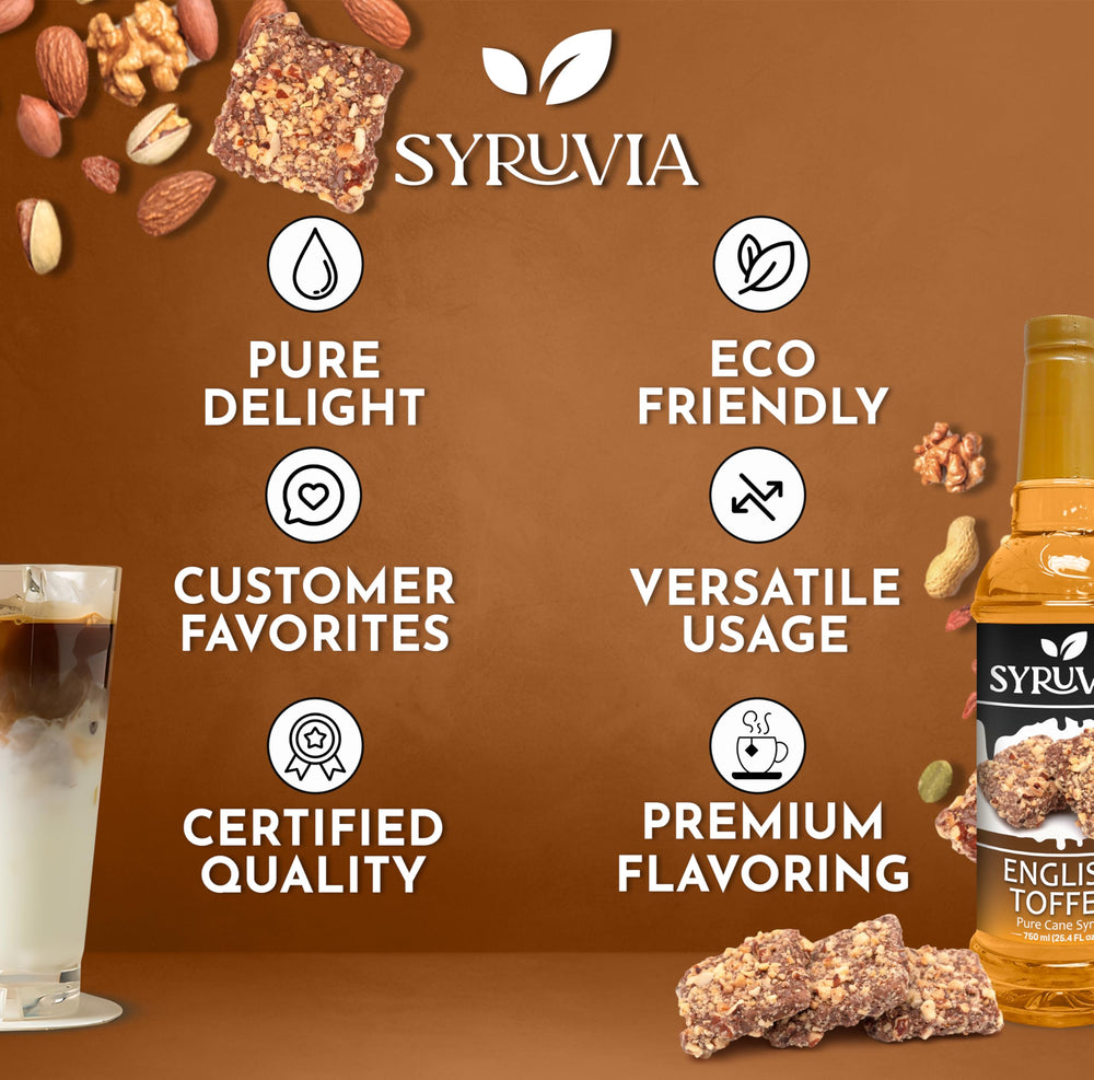 SYRUVIA comparación de tamaño 25.4 fl oz mostrando capacidad y valor