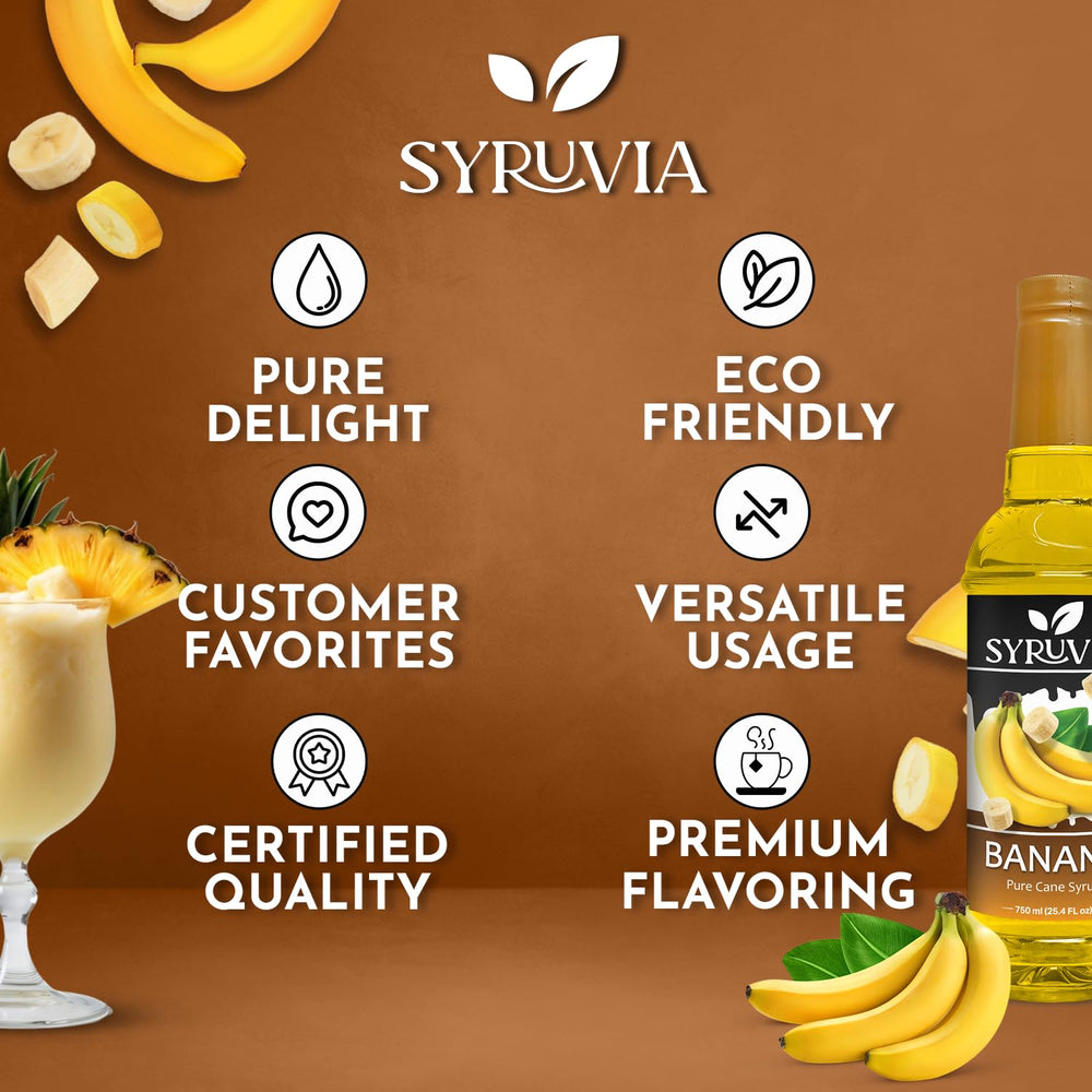 Syruvia jarabe añadida a café helado, mejora sabor tropical y experiencia de bebida