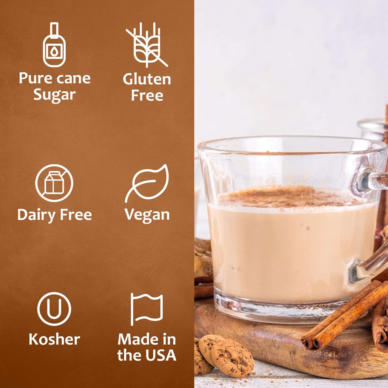 SYRUVIA vertido en latte de vaso de cristal para añadir sabor estilo cafetería