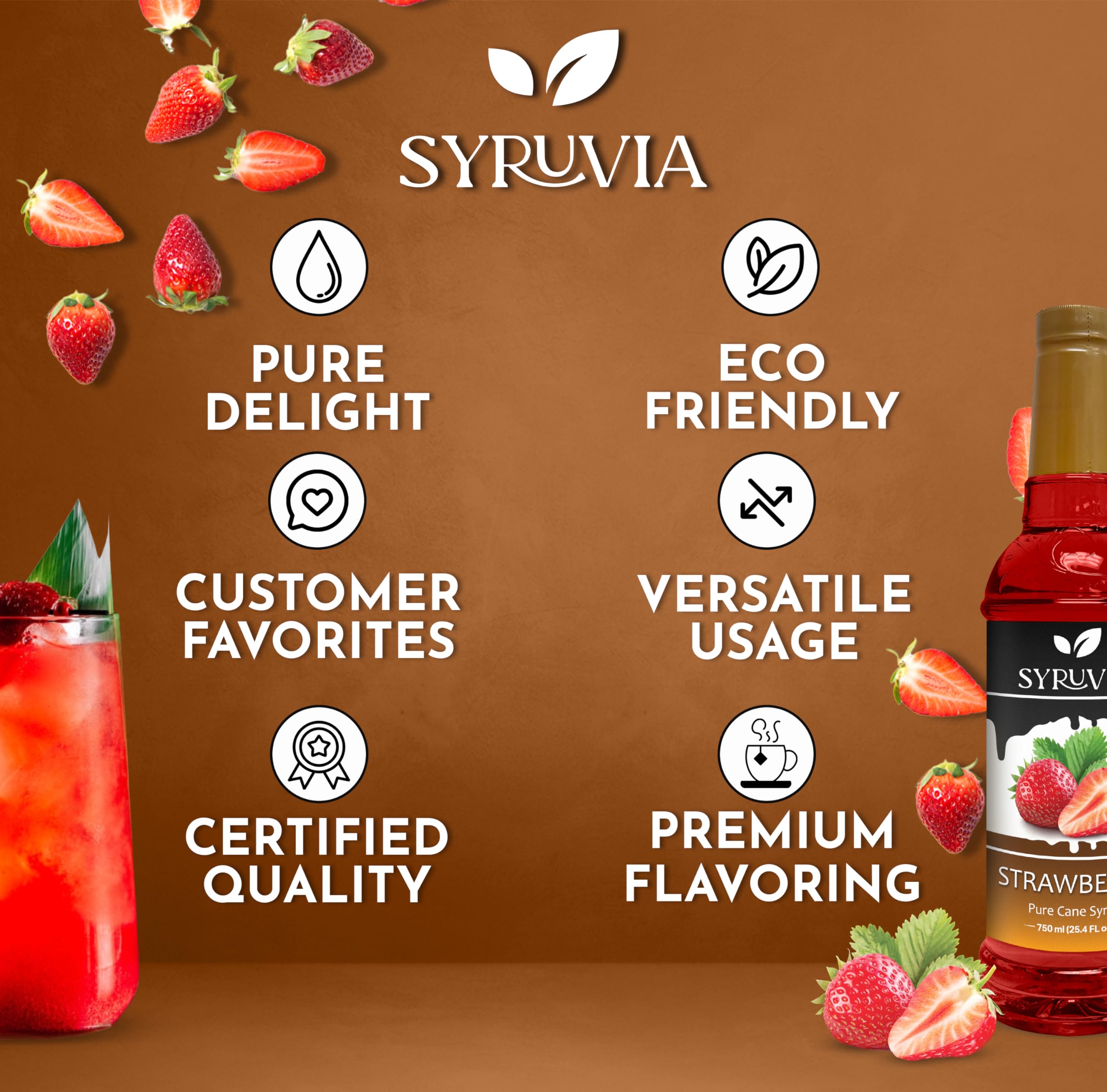 SYRUVIA comparación de tamaño en mano, botella de 25.4 fl oz práctica