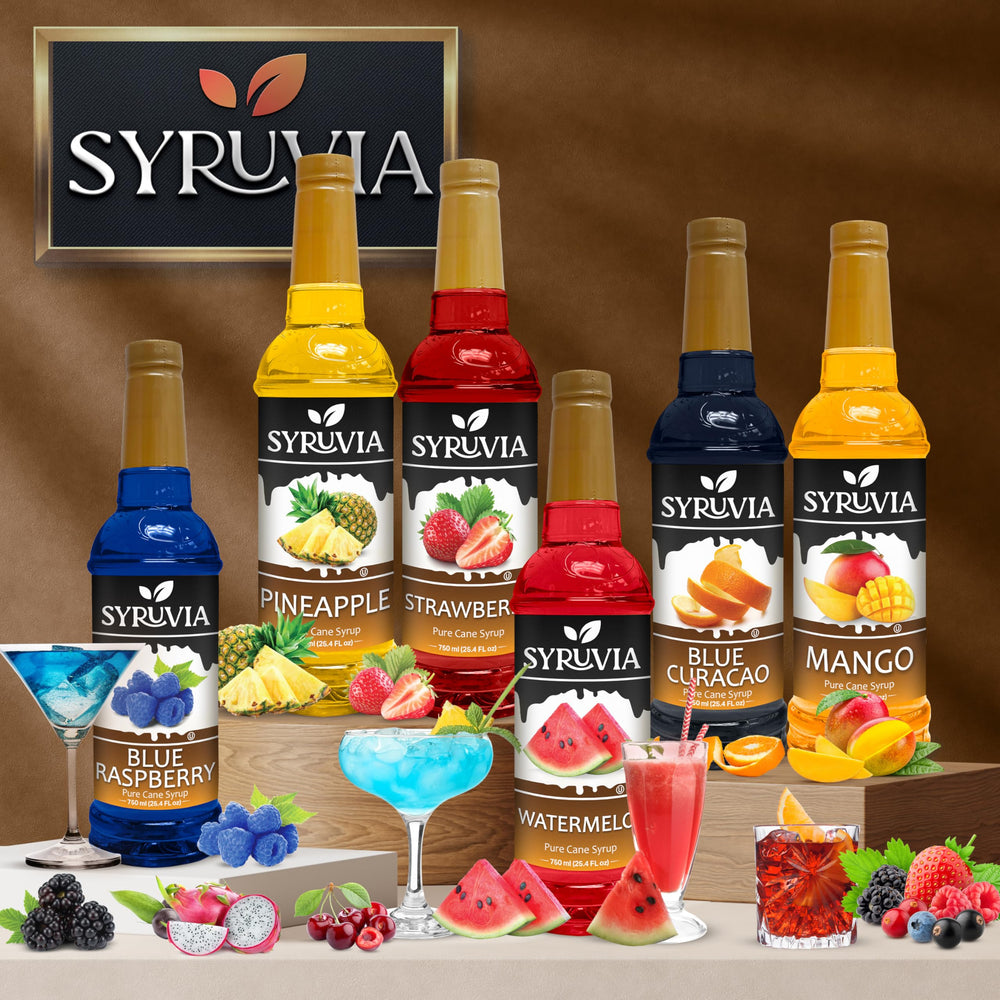Syruvia botella junto a mano para comparar tamaño, práctico para uso doméstico