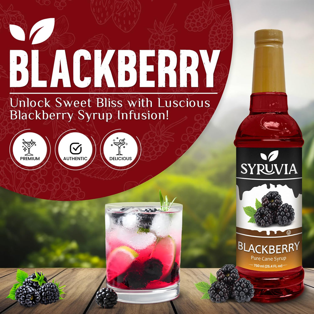 Syruvia etiqueta en primer plano mostrando información y beneficios