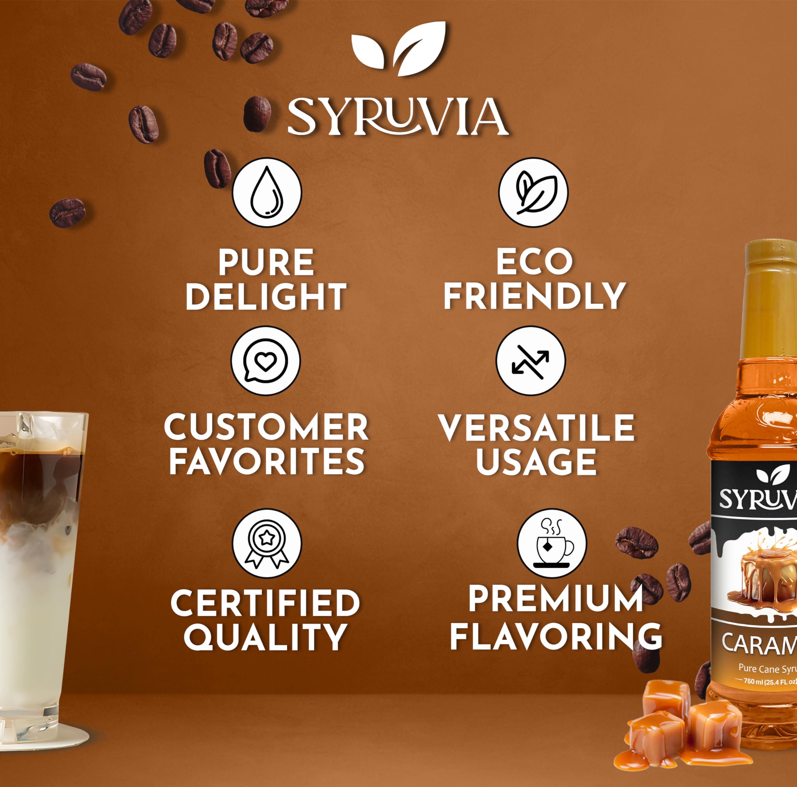 SYRUVIA botella en mano para comparar tamaño y uso práctico en cocina