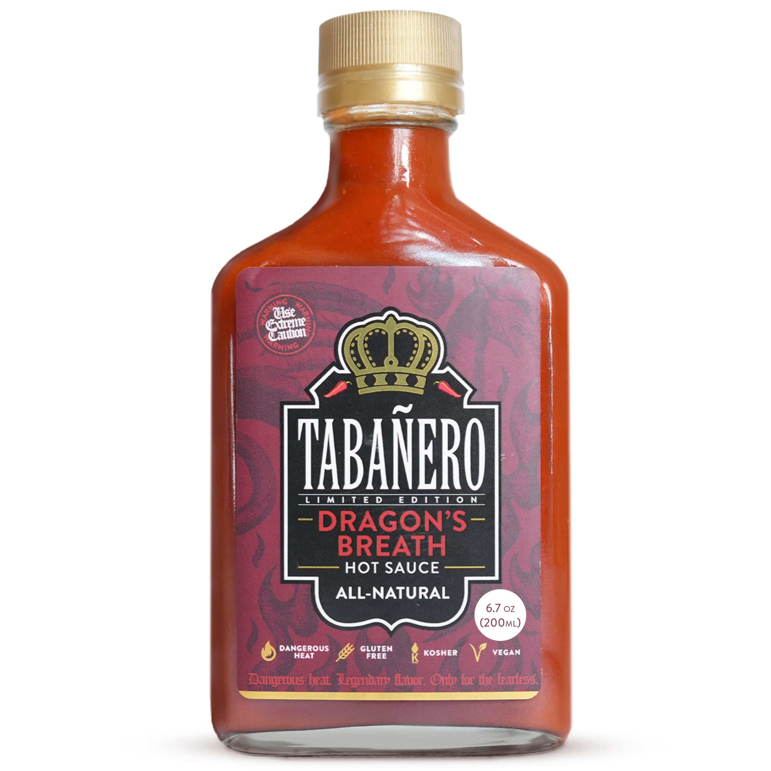 Tabanero botella frente mostrando diseño y tamaño, ideal para coleccionistas de salsas
