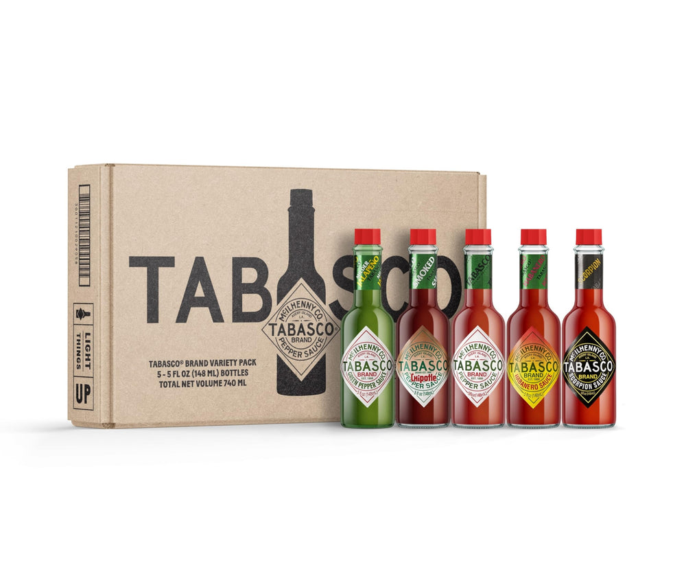 TABASCO pack frontal mostrando las cinco botellas, ideal para probar sabores