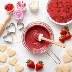 Taboom uso en cake pops con cobertura roja para resultados profesionales
