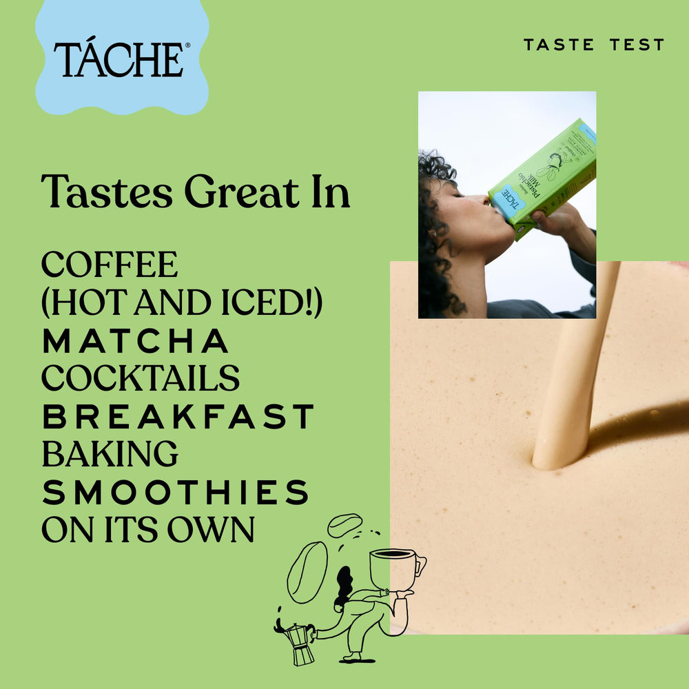 Táche leche de pistacho en smoothie verde, aporta cremosidad natural