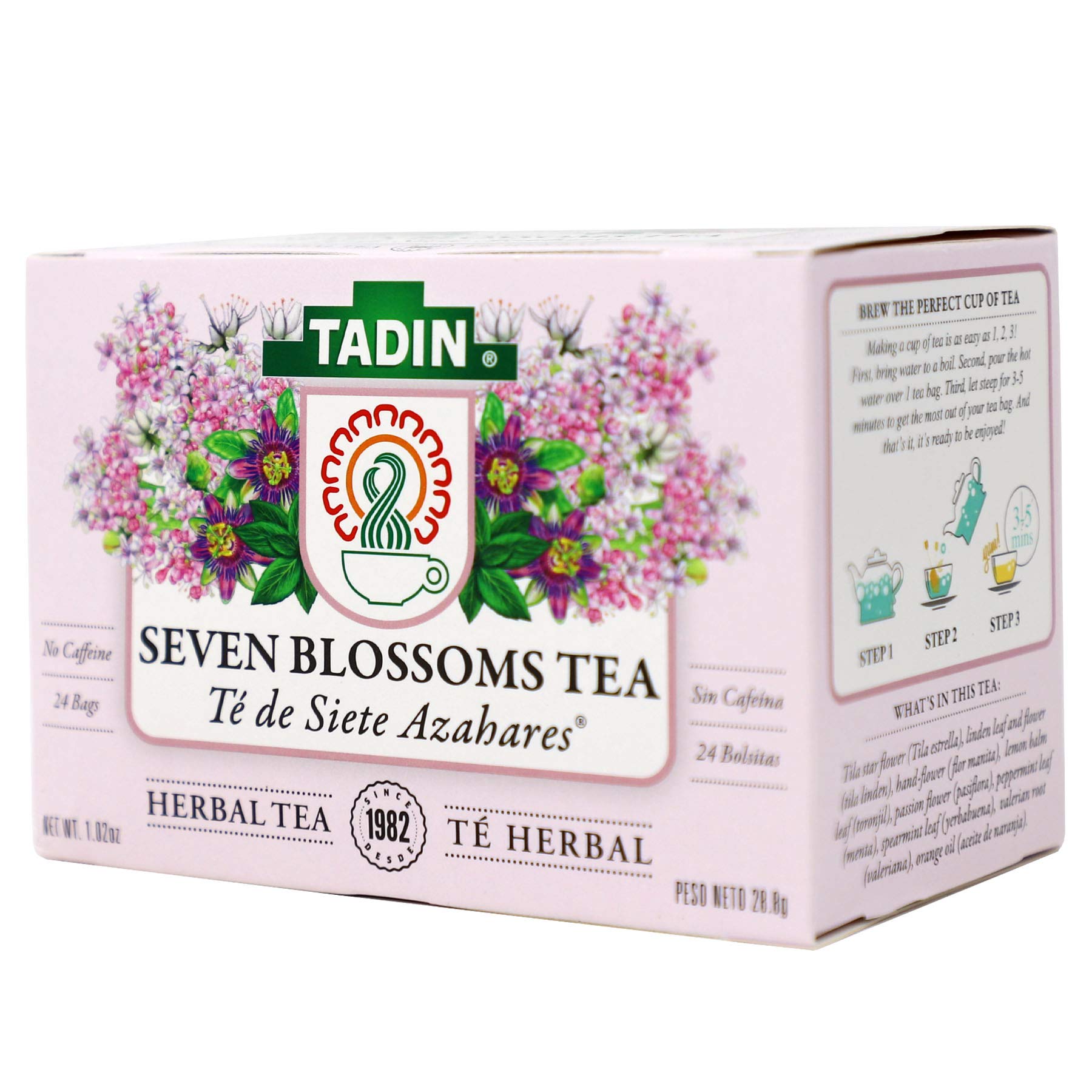 Tadin Seven Blossoms comparación de tamaño y cantidad de bolsitas, clarifica formato