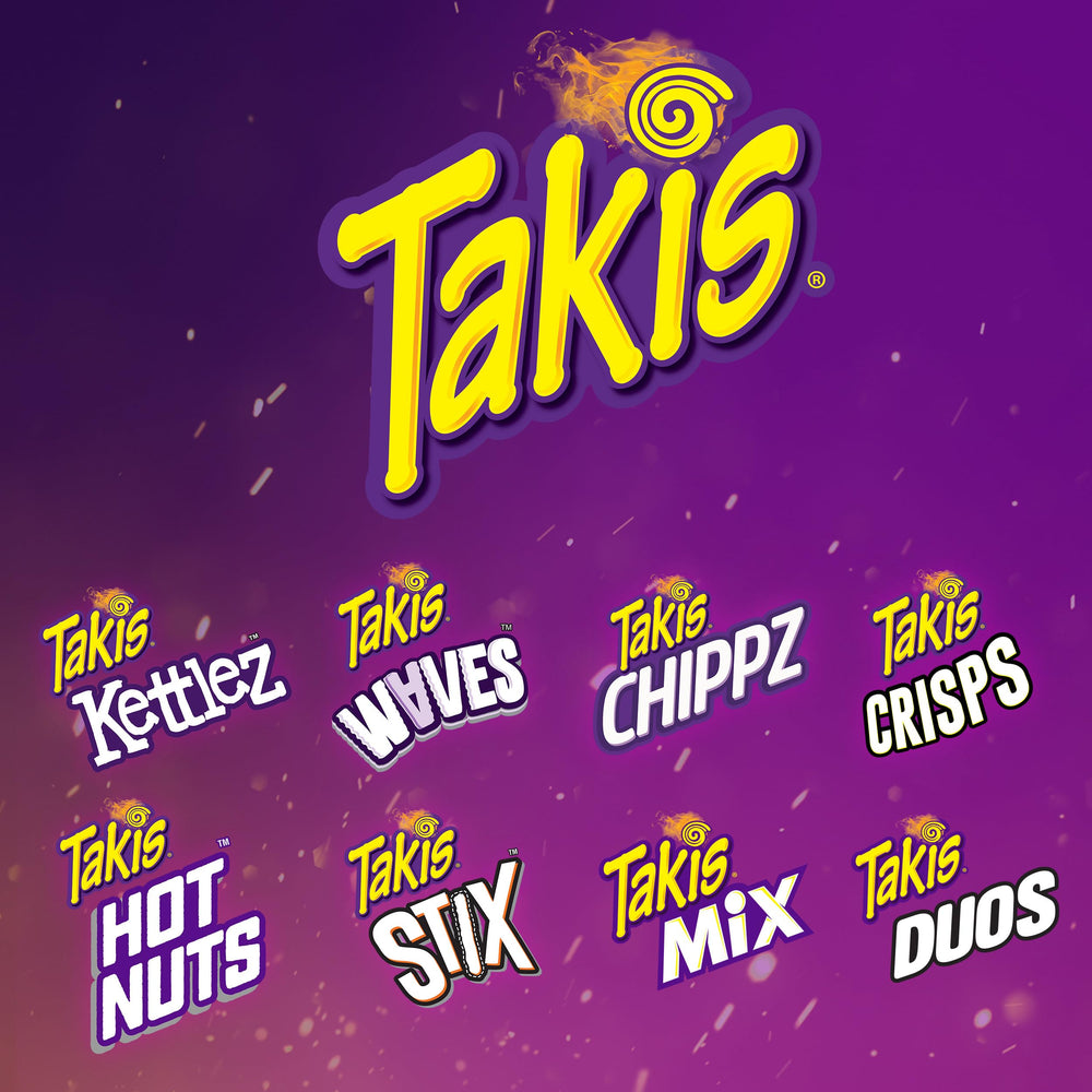 Takis Zombie comparación de tamaño con mano para visualizar porción individual