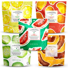 Tamalitoz pack frente mostrando las cinco bolsas coloridas y variedad