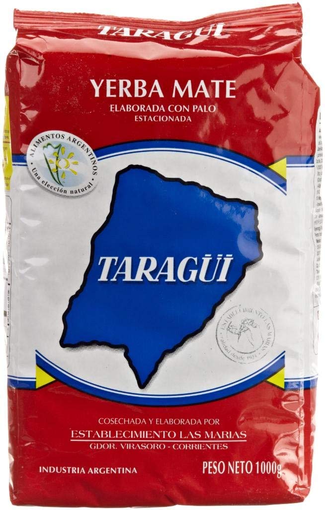 Taragüi paquete frontal con palo mostrando tamaño y presentación para almacenamiento práctico